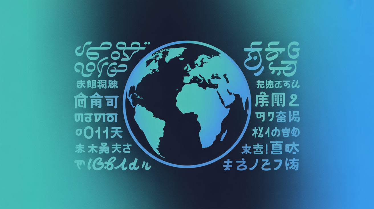 Globe with multiple language scripts - multilingual journaling accessibility